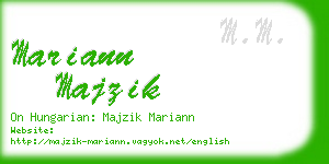 mariann majzik business card